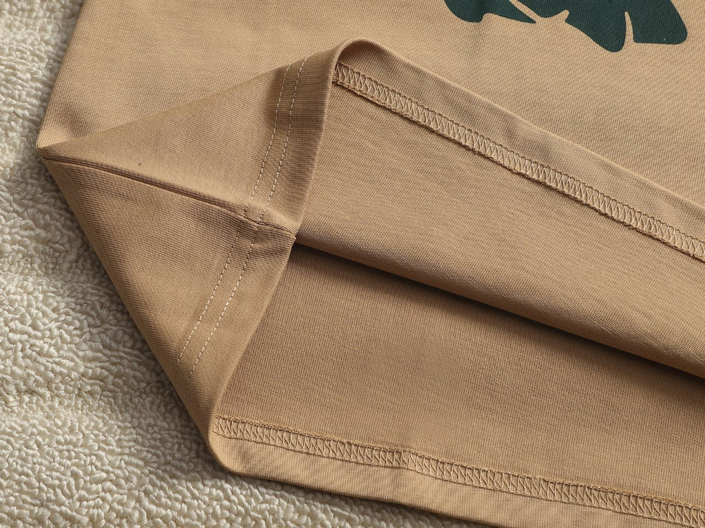 Burberry Men Knight Oversized T-Shirt Green Beige Cotton