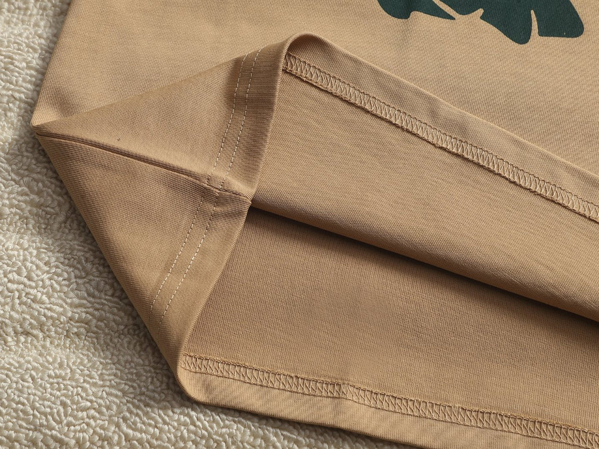 Burberry Men Knight Oversized T-Shirt Green Beige Cotton