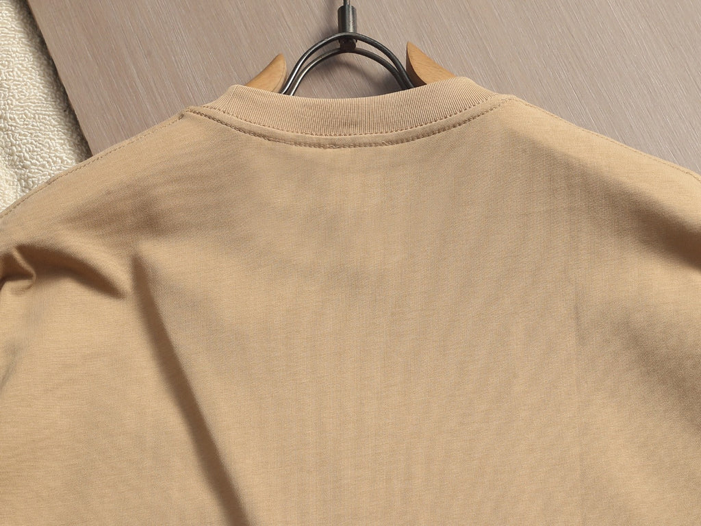Burberry Men Knight Oversized T-Shirt Green Beige Cotton