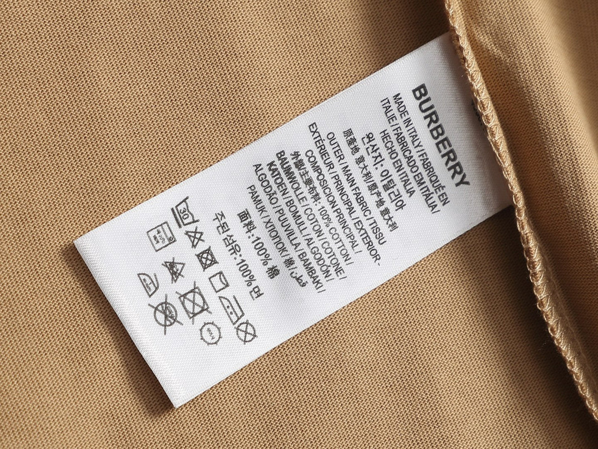 Burberry Men Knight Oversized T-Shirt Green Beige Cotton