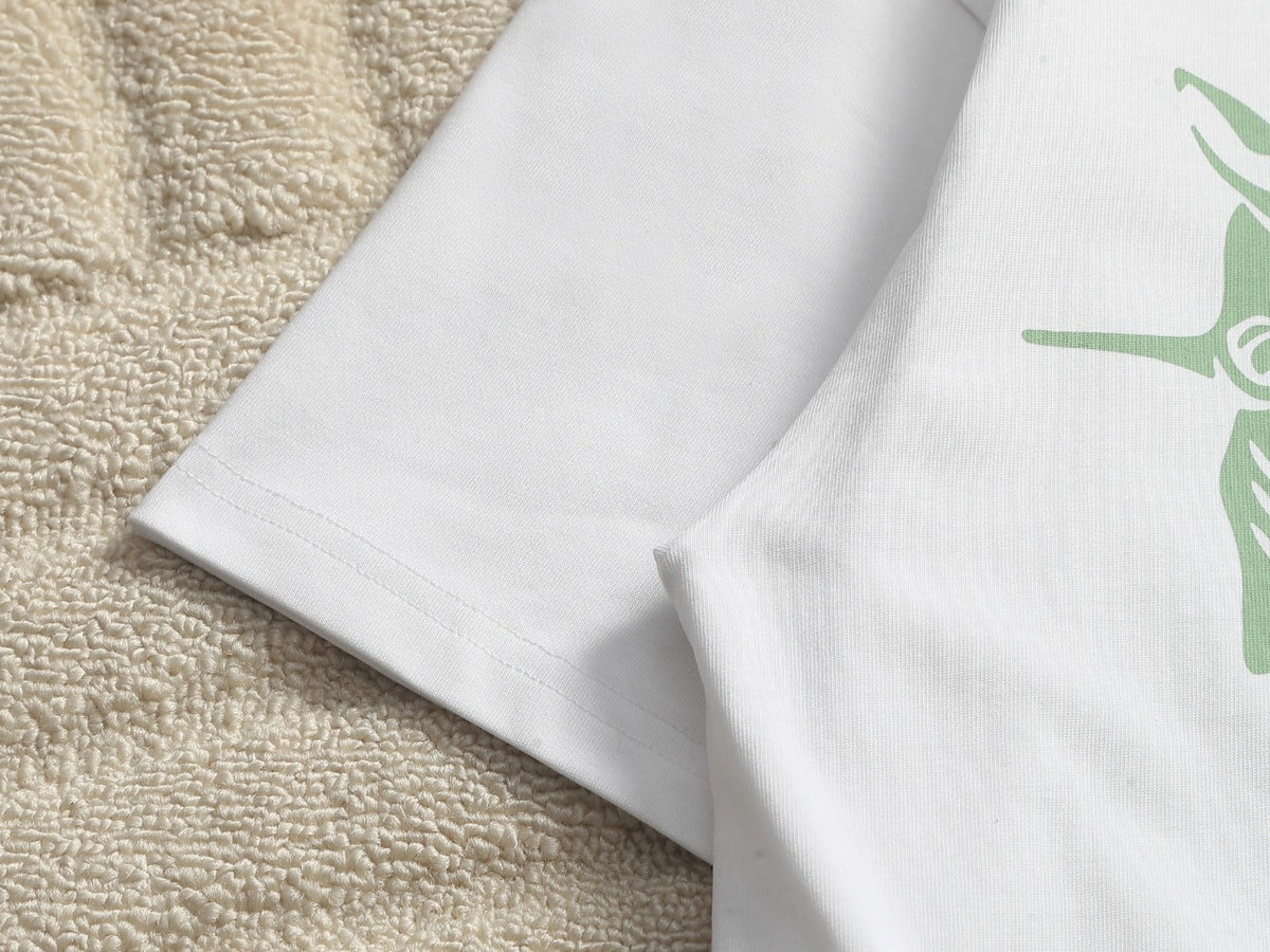 Burberry Men Knight Oversized T-Shirt Green White Cotton