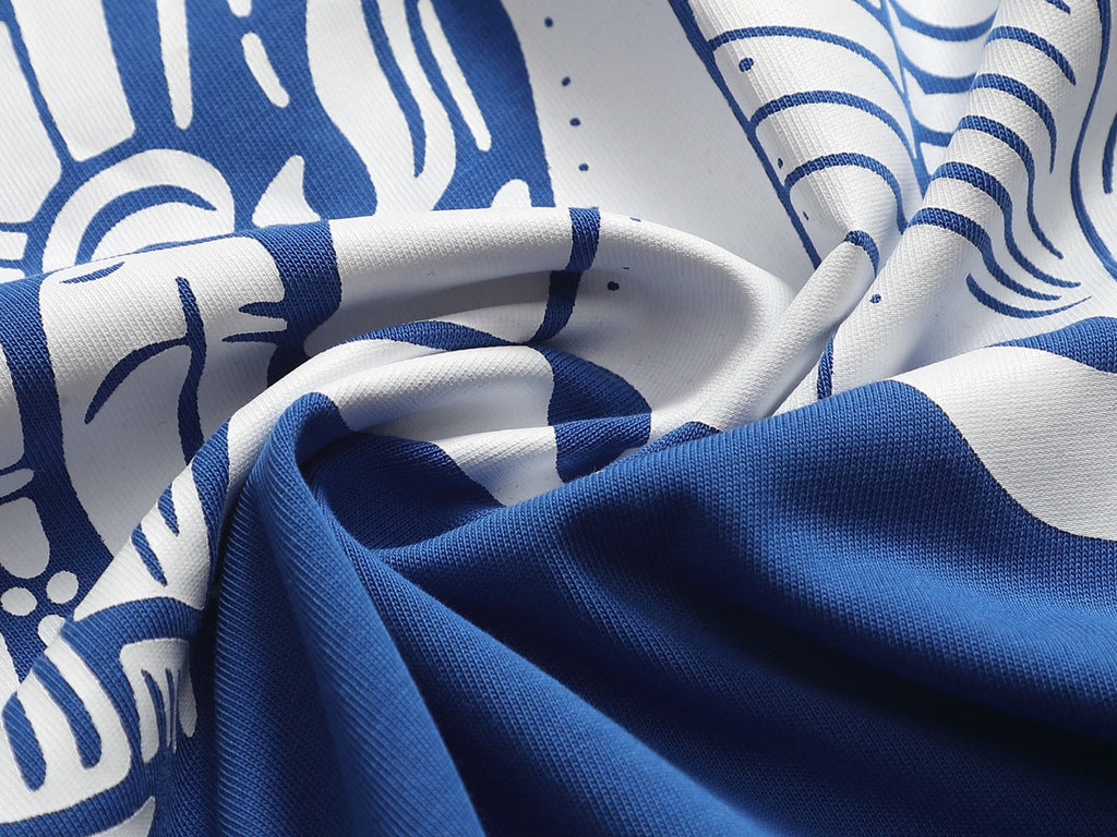 Burberry Men Knight Oversized T-Shirt Blue White Cotton