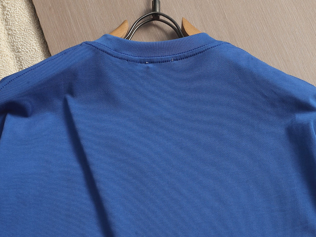 Burberry Men Knight Oversized T-Shirt Blue White Cotton