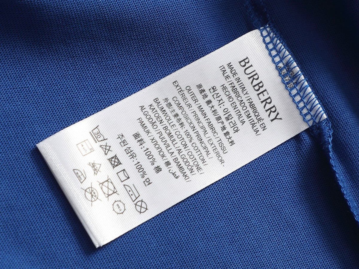 Burberry Men Knight Oversized T-Shirt Blue White Cotton
