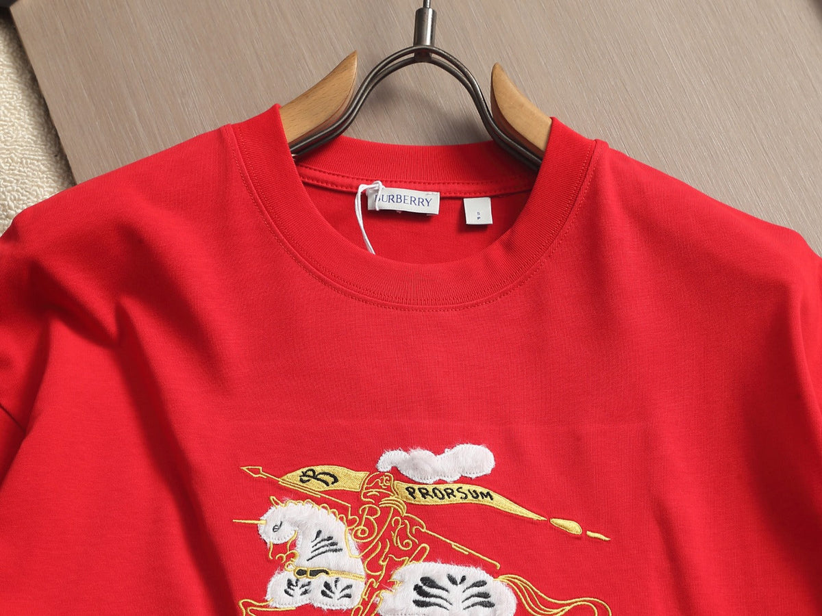 Burberry Men Oversized T-Shirt Red Cotton