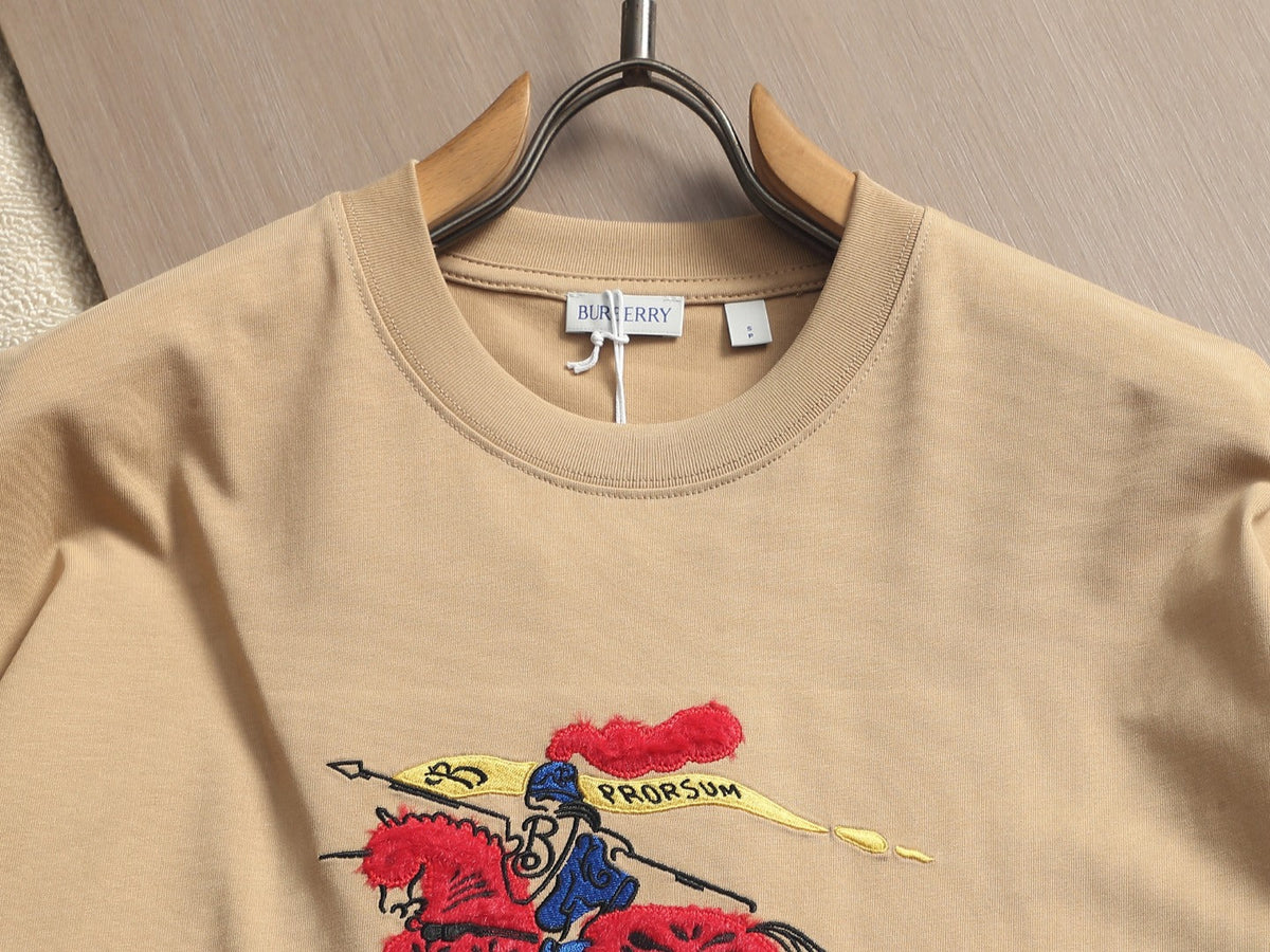 Burberry Men Oversized T-Shirt Beige Cotton