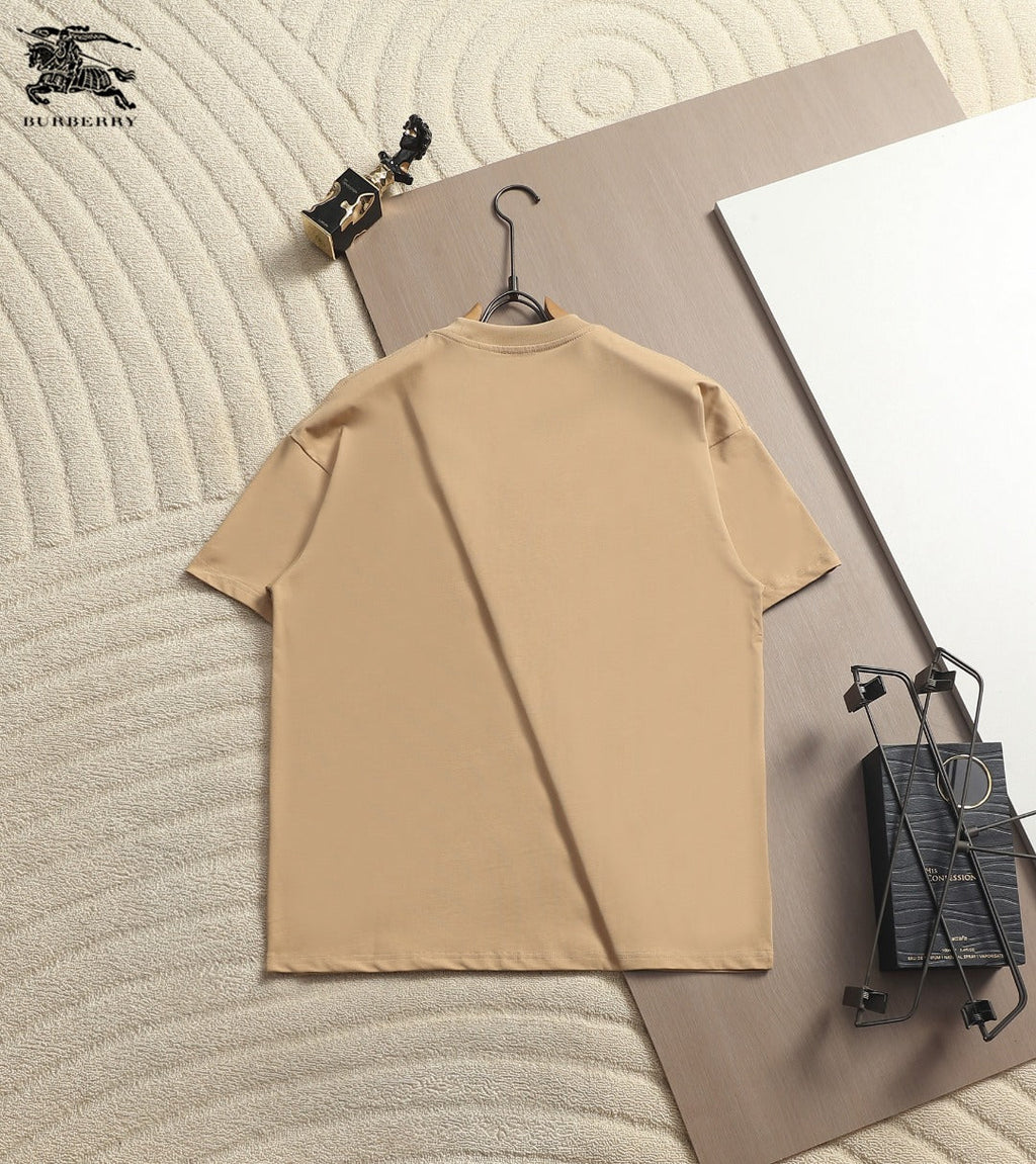 Burberry Men Oversized T-Shirt Beige Cotton
