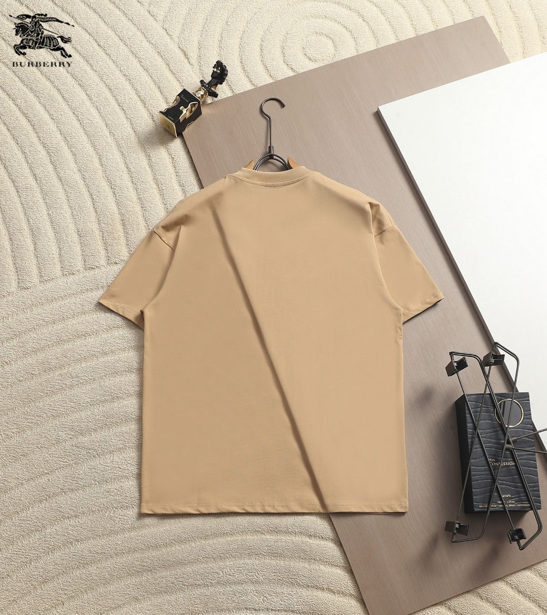 Burberry Men Oversized T-Shirt Beige Cotton