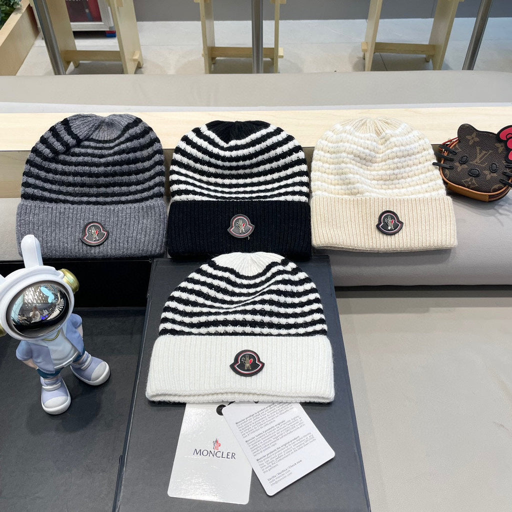 BEANIE HAT IN STELL GRAY MIX BLACK CASHMERE 436732