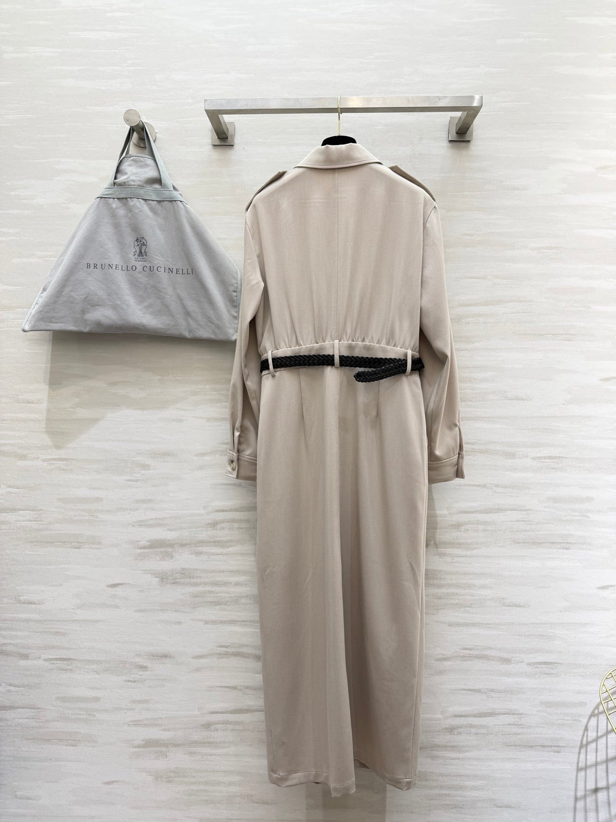 Brunello Cucinelli 26s Suit-Style Dress Light Taupe Cotton