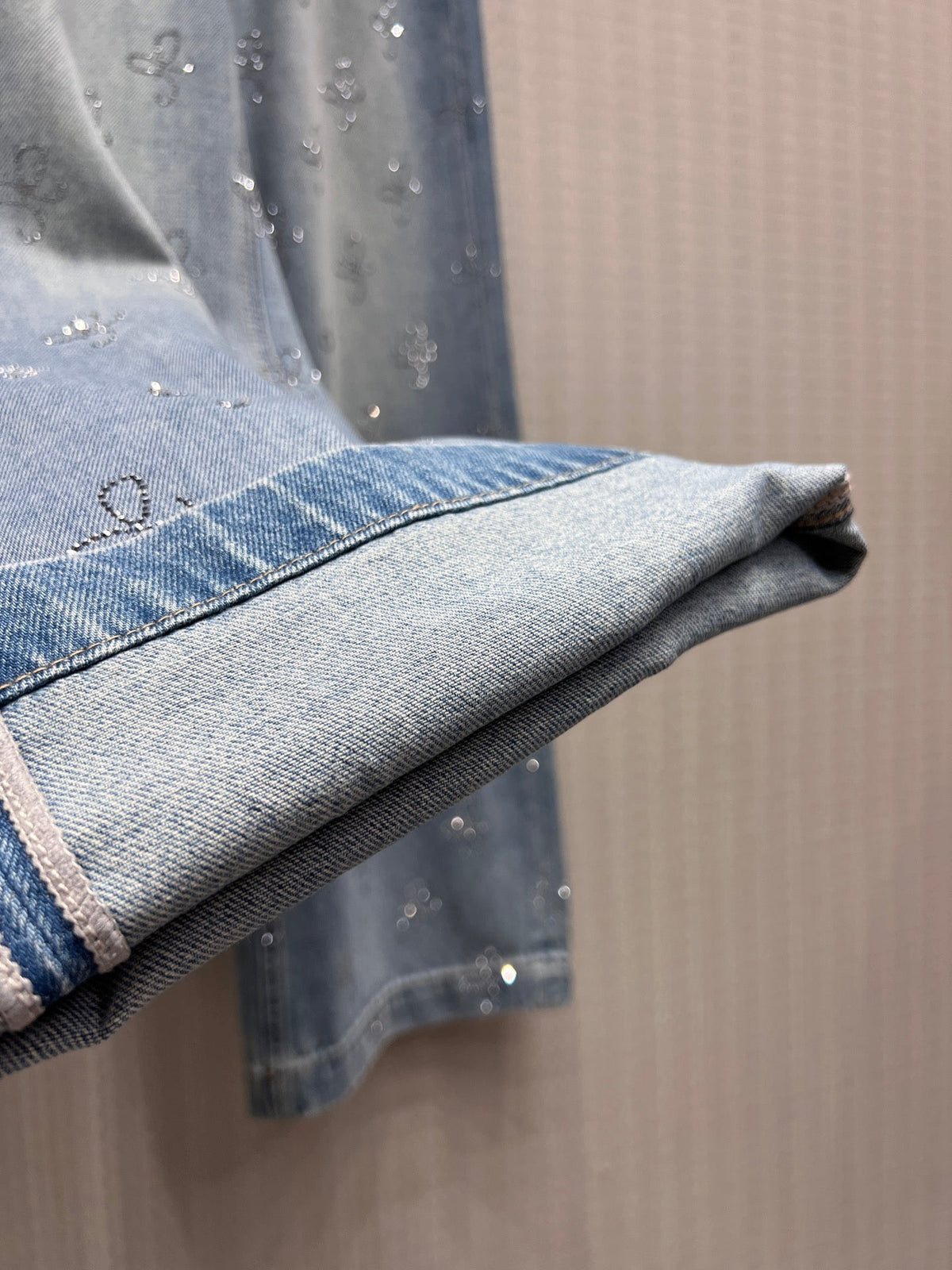 Annsevenwang Wide-Leg Jeans Light Blue Denim 370097