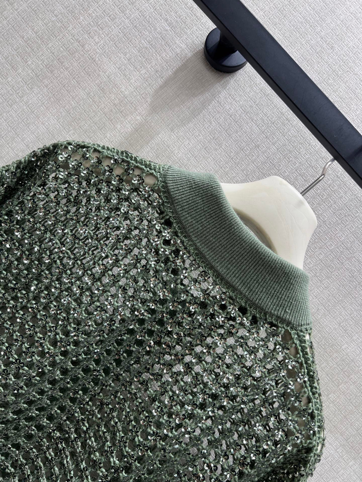 BC Dazzling Net Embroidery Cardigan Green Linen 402803