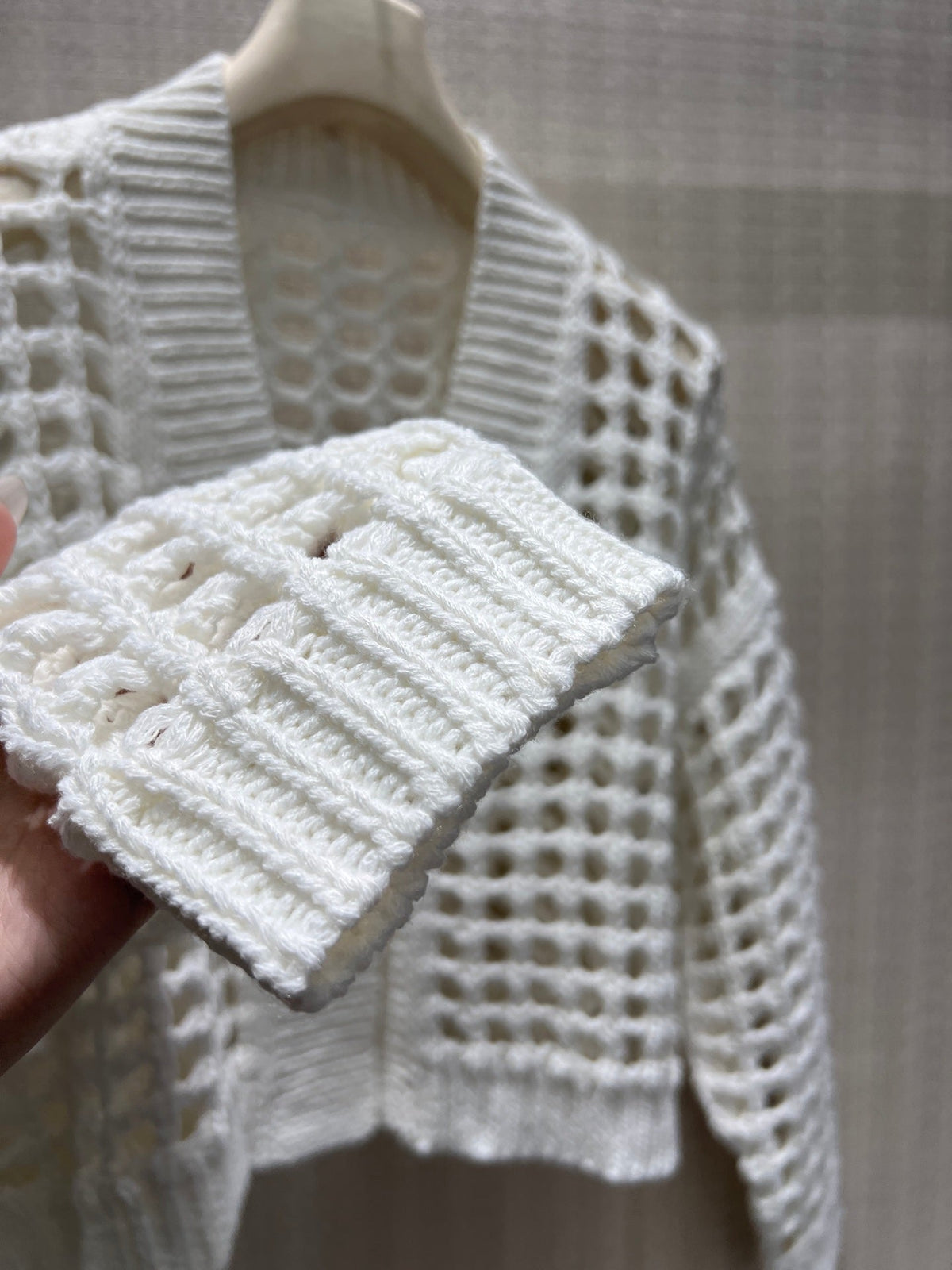 BC Net Cardigan White Jute Cotton Nylon 402801