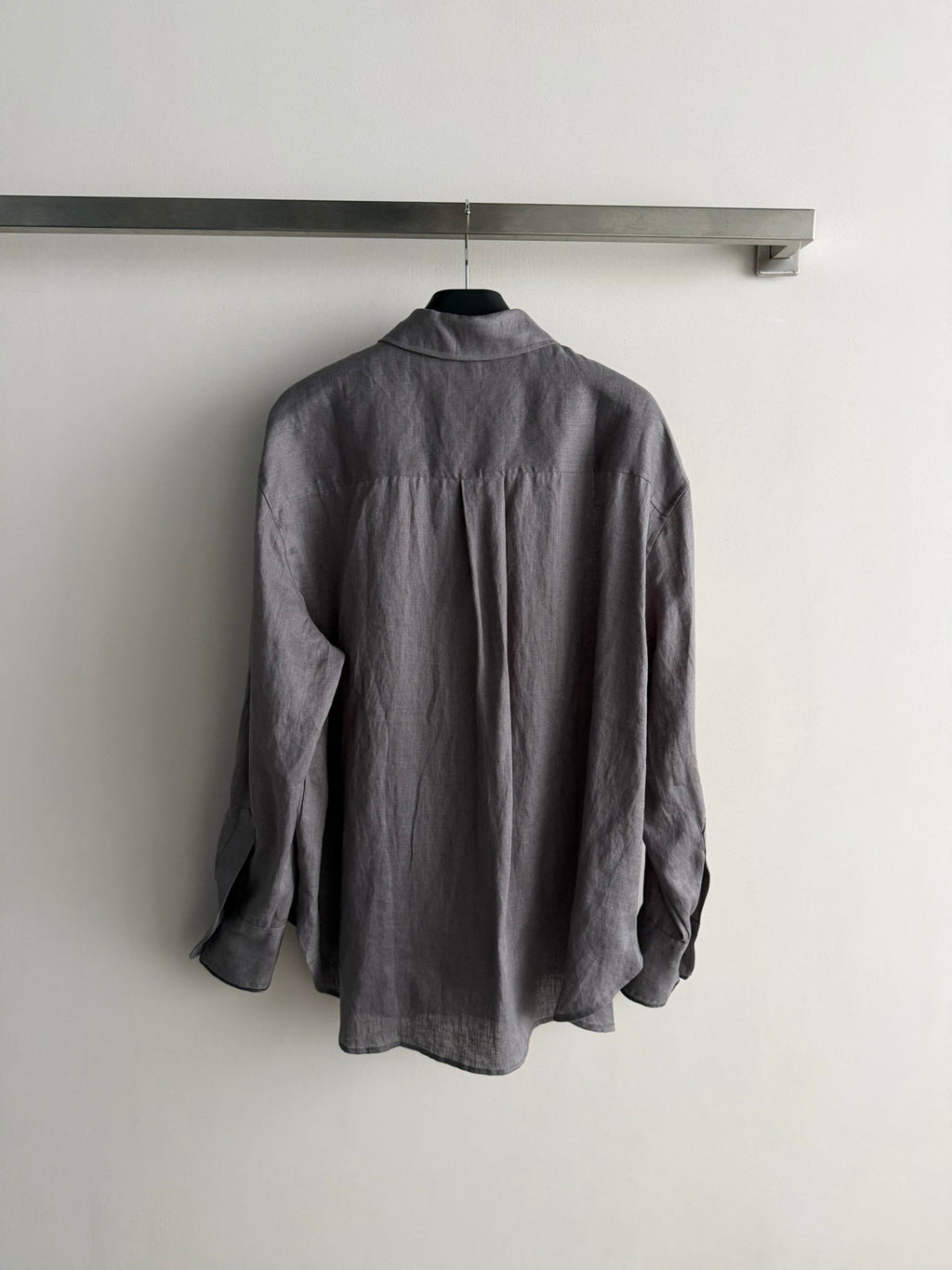 Brunello Long-Sleeved Shirt Taupe Linen 352916
