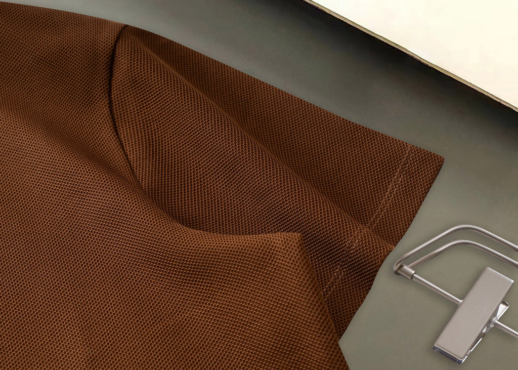 Burberry Men Check Colla Polo Shirt Brown Cotton