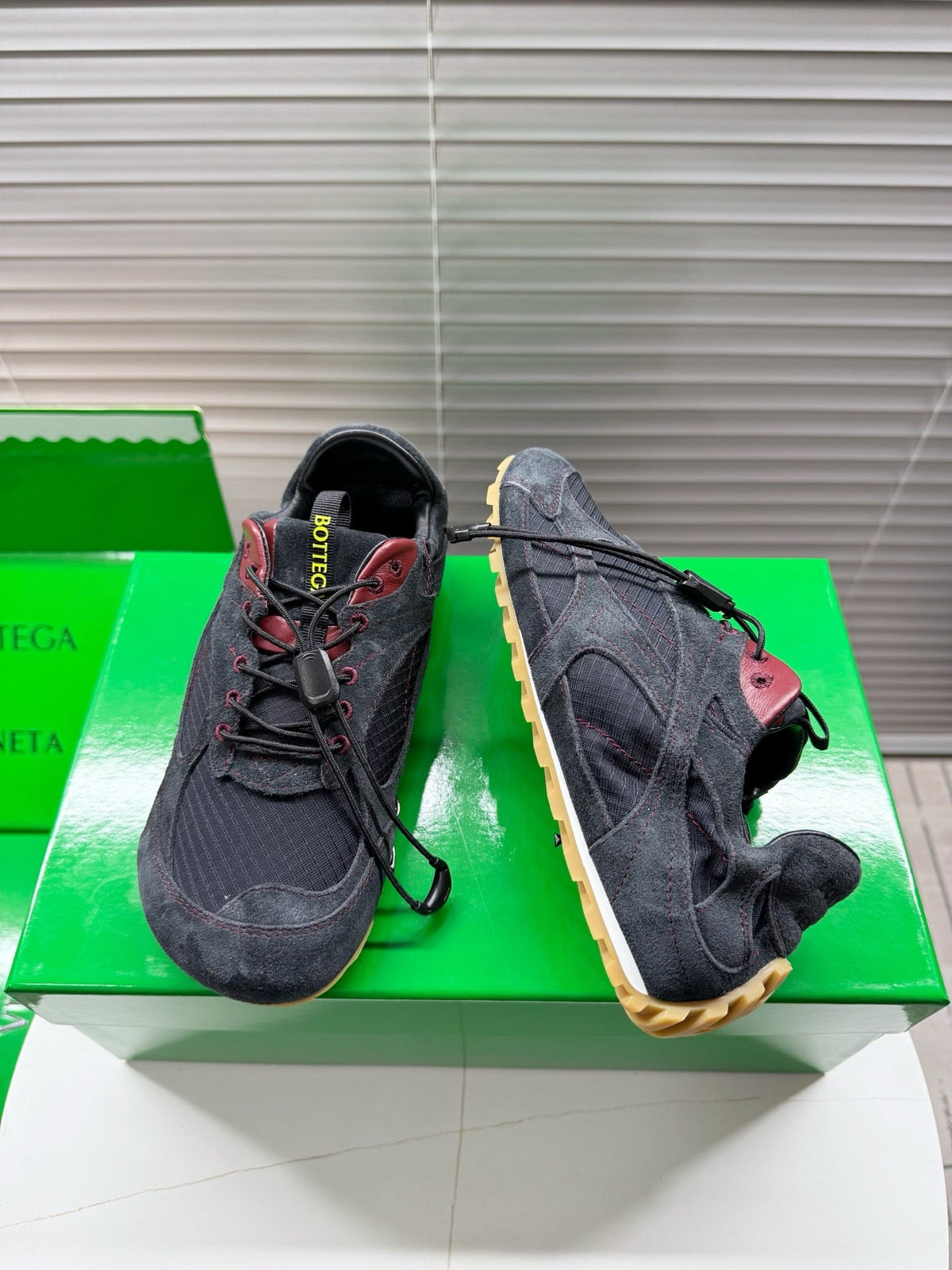 BV Orbit Flash Sneaker Black Suede & Nylon Lace-Up 609403