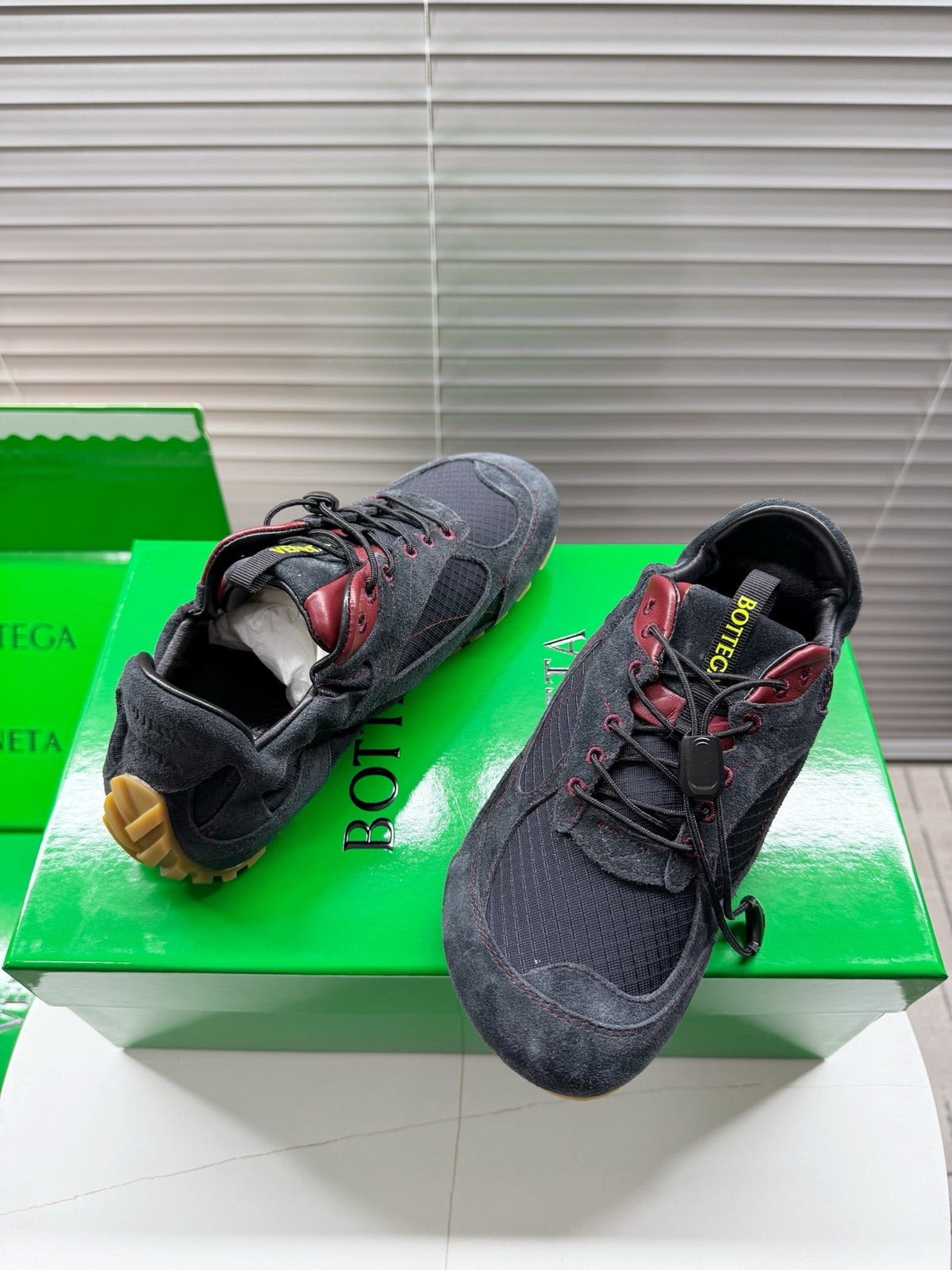 BV Orbit Flash Sneaker Black Suede & Nylon Lace-Up 609403