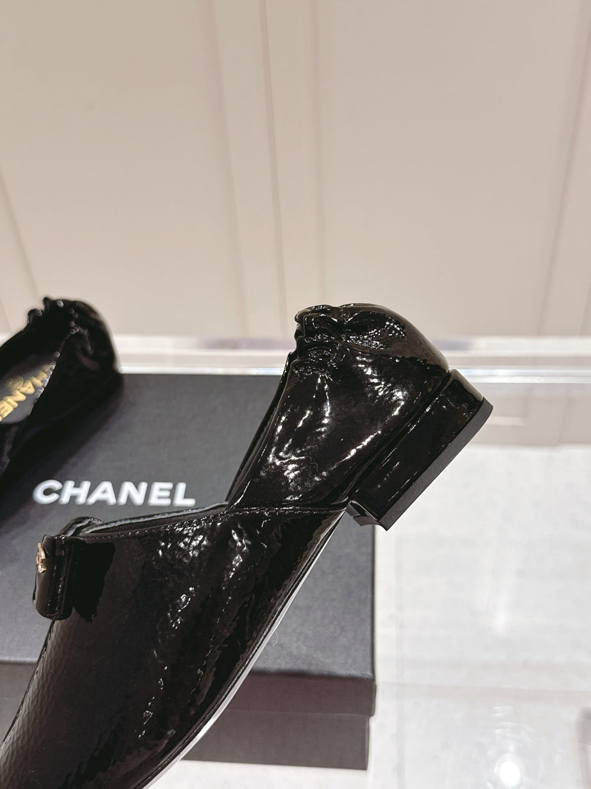 CC 25 Half-Mule Loafers Black Patent Leather 355669