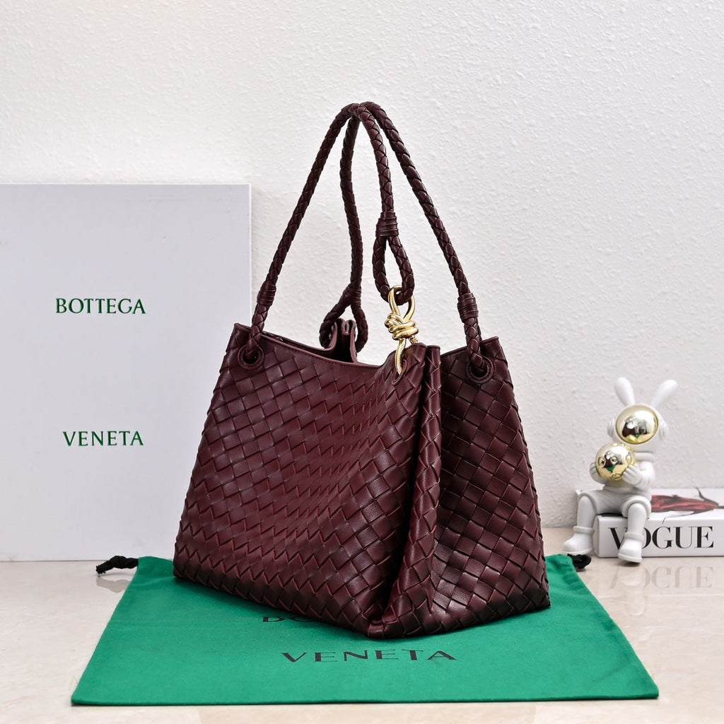 BV 26s Parachute Bag Burgundy Intrecciato Leather 291401