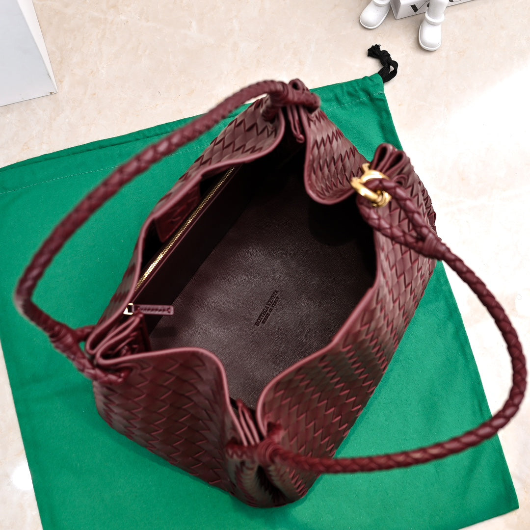 BV 26s Parachute Bag Burgundy Intrecciato Leather 291401