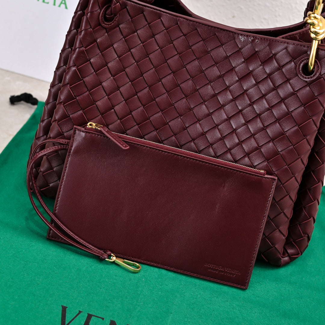 BV 26s Parachute Bag Burgundy Intrecciato Leather 291401