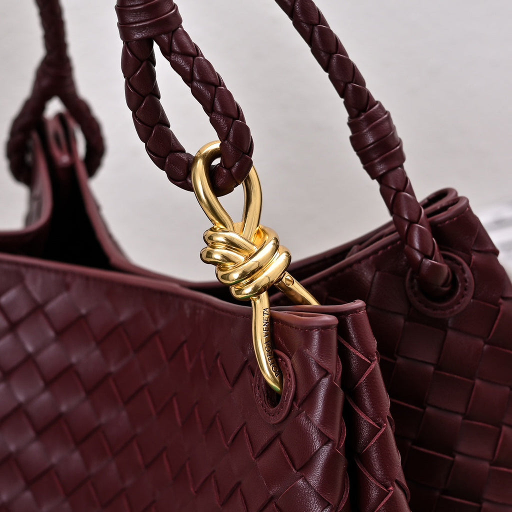 BV 26s Parachute Bag Burgundy Intrecciato Leather 291401