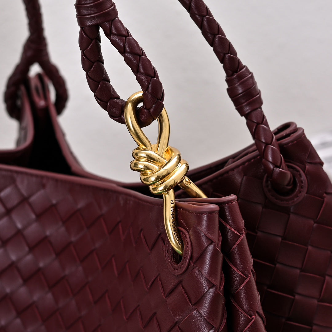 BV 26s Parachute Bag Burgundy Intrecciato Leather 291401