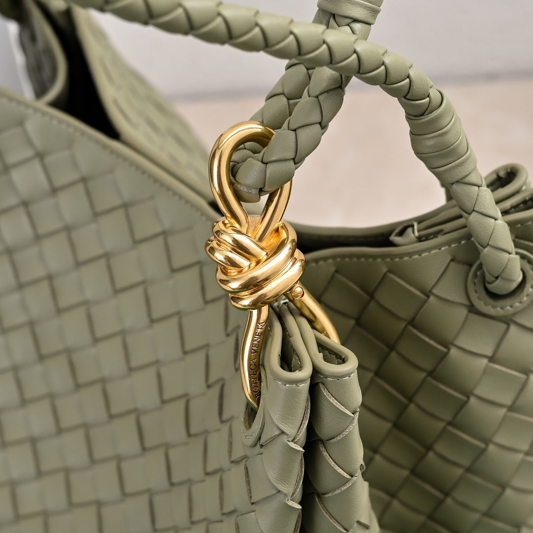 BV 26s Parachute Bag Sage Green Intrecciato Leather 291405