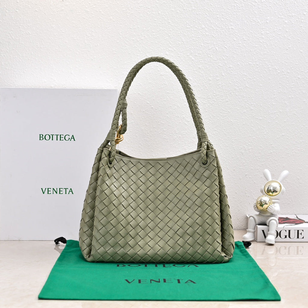 BV 26s Parachute Bag Sage Green Intrecciato Leather 291405