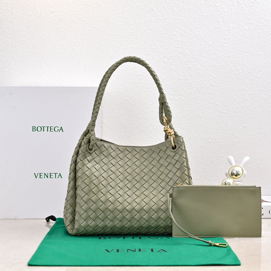 BV 26s Parachute Bag Sage Green Intrecciato Leather 291405