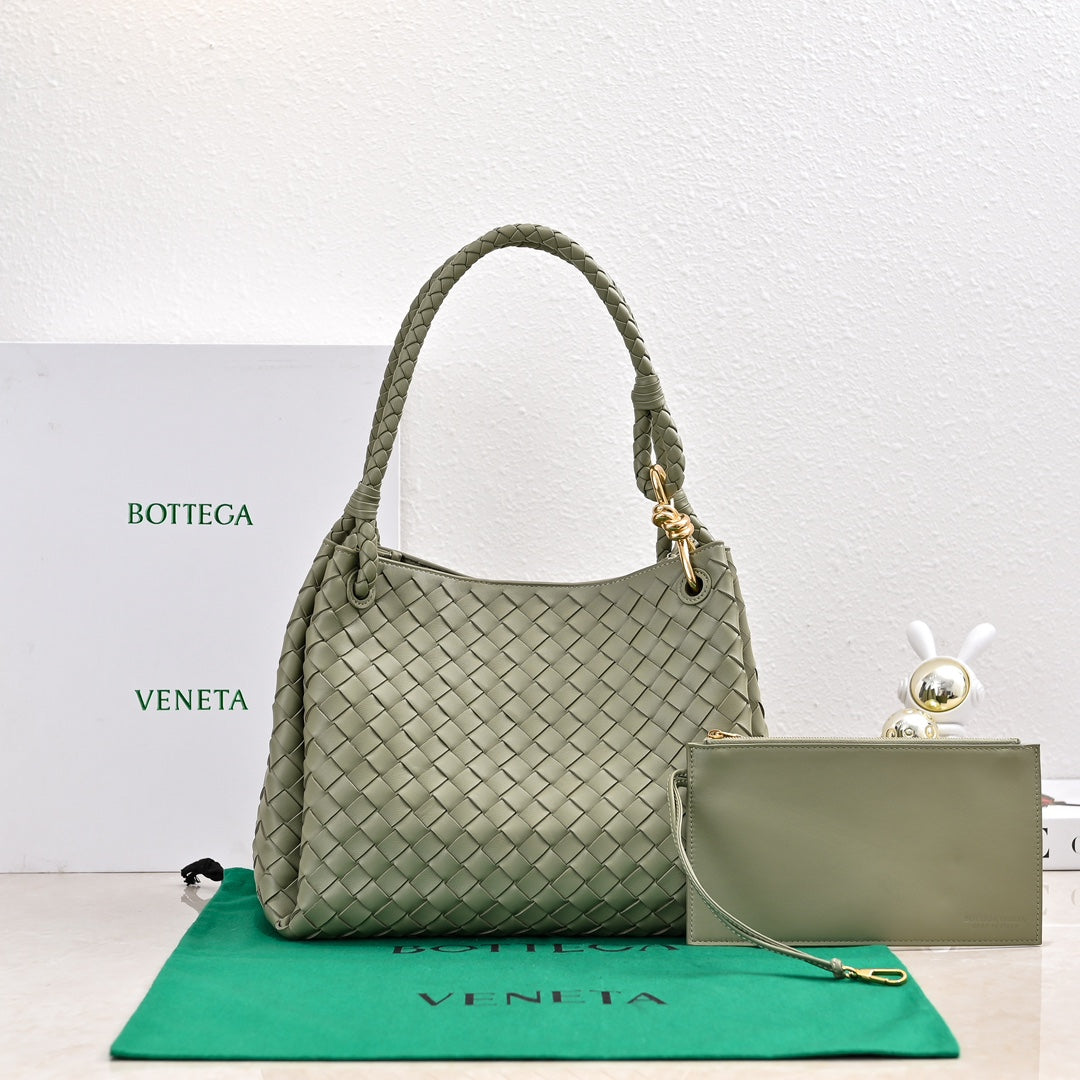 BV 26s Parachute Bag Sage Green Intrecciato Leather 291405