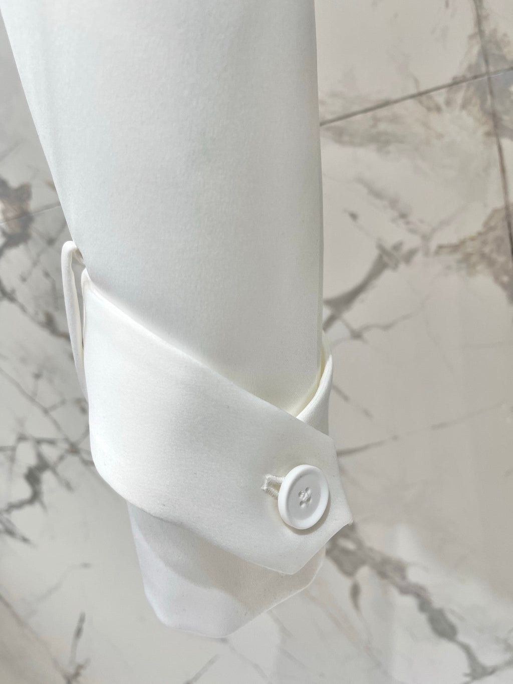 Balmain 26s Padded Shoulder Acetate Short Jacket White Polyester 408621