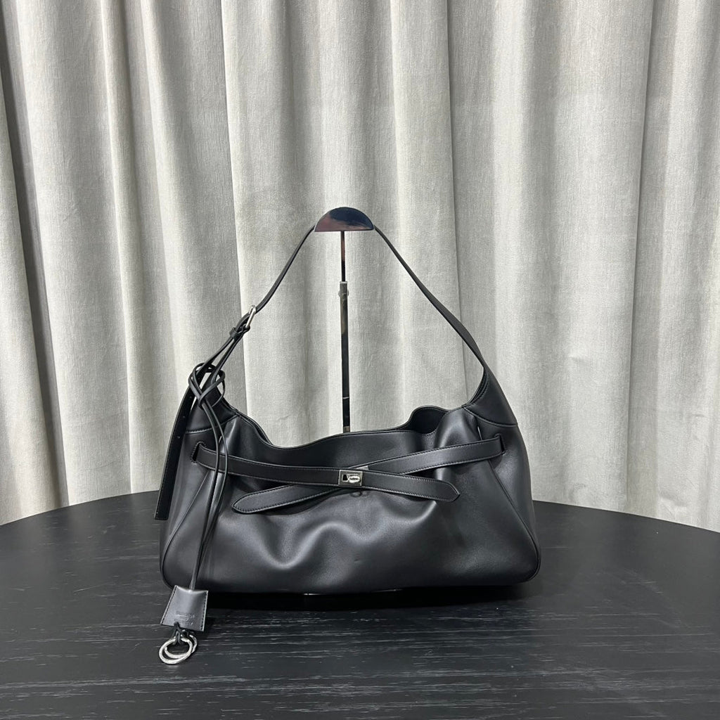 Balenciaga Bel Air Shoulder Bag Black Smooth Calfskin