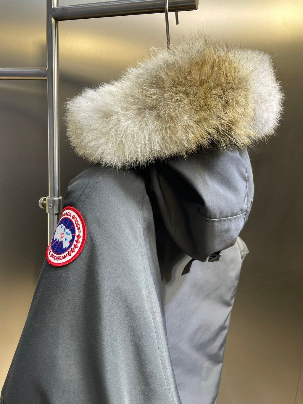 C. Goose Bomber Jacket Grey Polyester 0037