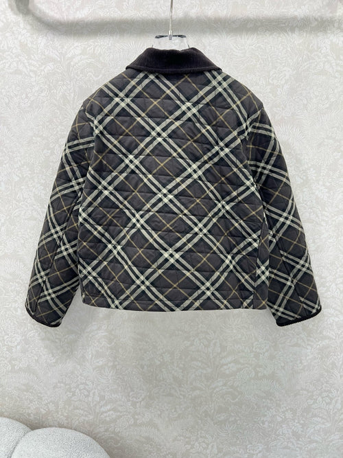 Burberry 25 Quilted Cropped Jacket Multicolor Cotton