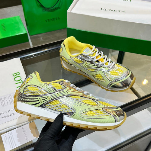 BV 26s Orbit Flash Sneaker Sliver Yellow Mesh Leather 735918
