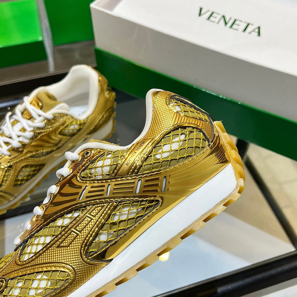 BV 26s Orbit Flash Sneaker Gold Metallic Leather 735930