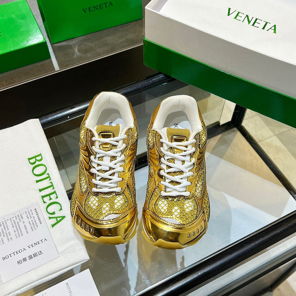 BV 26s Orbit Flash Sneaker Gold Metallic Leather 735930