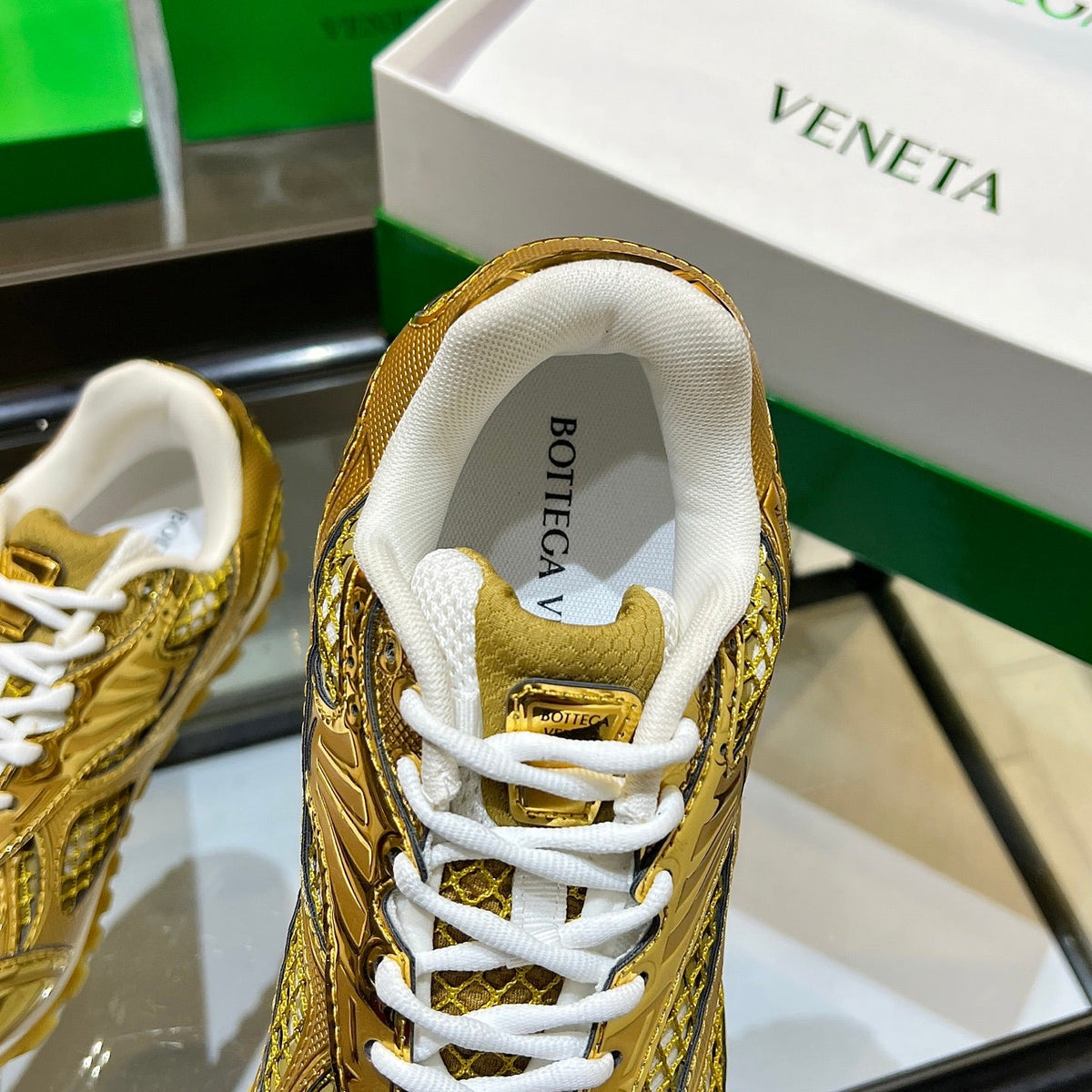 BV 26s Orbit Flash Sneaker Gold Metallic Leather 735930