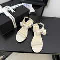 CC 25 Bow Attached Sandals White Sheepskin 233419