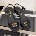 CC 25 High Heels 40 Sandals Black Satin And Sheepskin Square Toe 277714