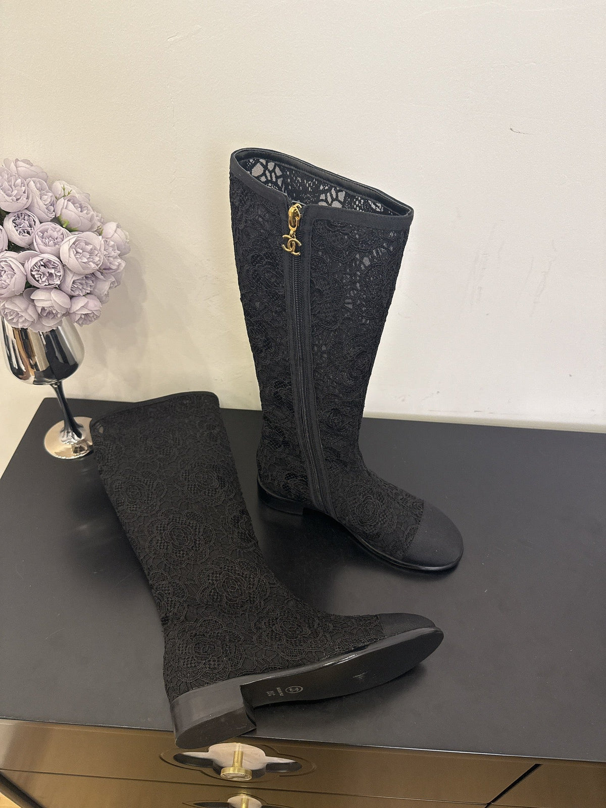 CC 25 Long Boot Black Mesh 354927
