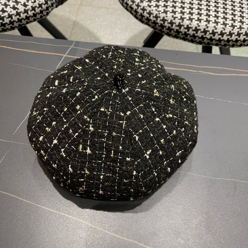 BERET HAT IN BLACK TWEED 434680