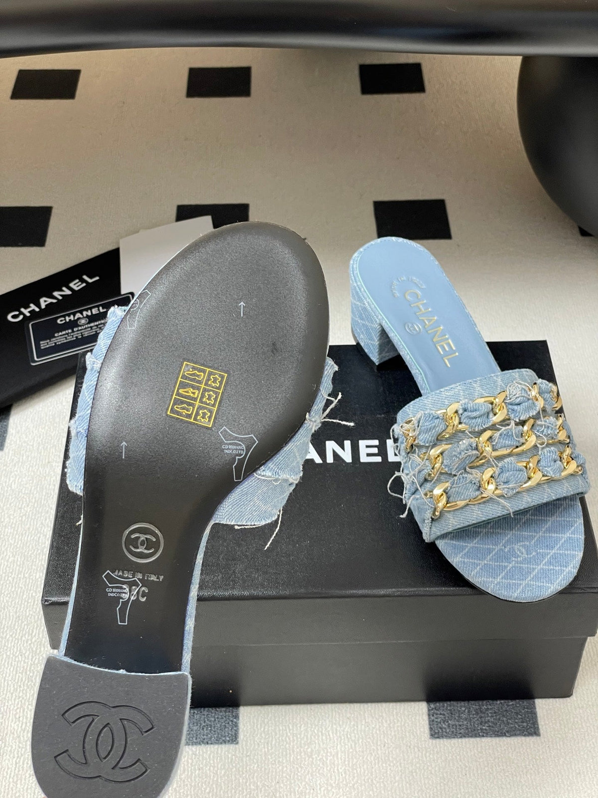 CC 25 Denim Mule Blue Sheepskin 364717