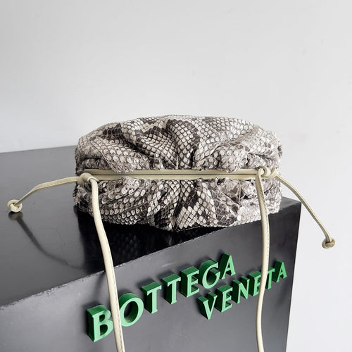 BV Mini Pouch Bag 22cm Leather-Trimmed Python Clutch 209316
