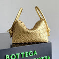 Bottega Veneta 2026 Loop Bag 21cm Gold Intrecciato Woven Leather 137120