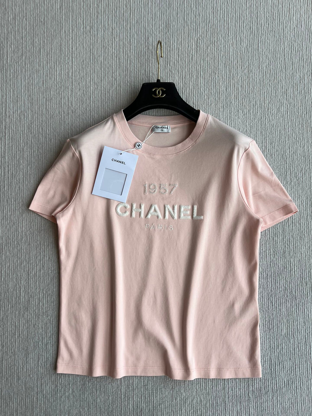 CC 25 Embroidery Round Neck Sleeved Short Cotton