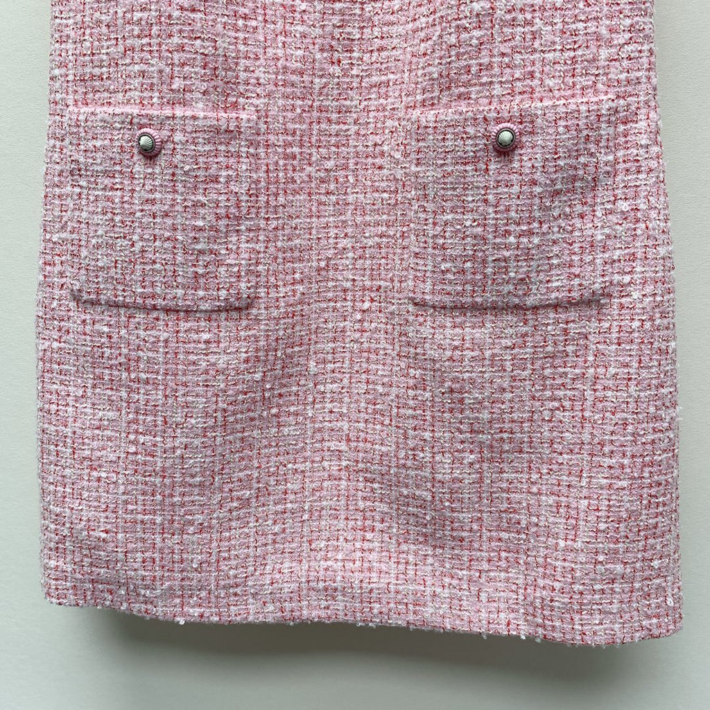 CC 25 Flower Woven Dress Tweed Pink Polyester Cotton 257307