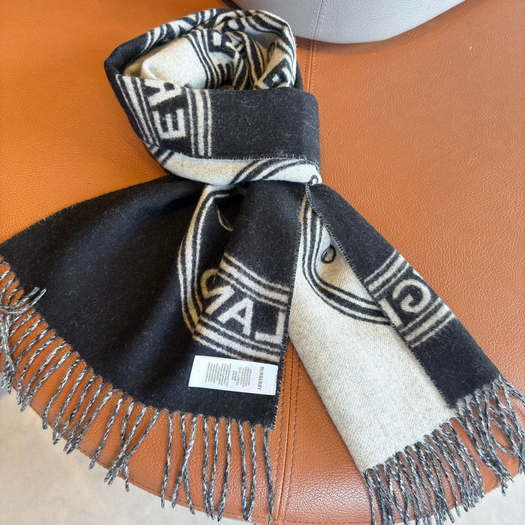 BBR Long Scarf 170CM Black Calico Cashmere 150404
