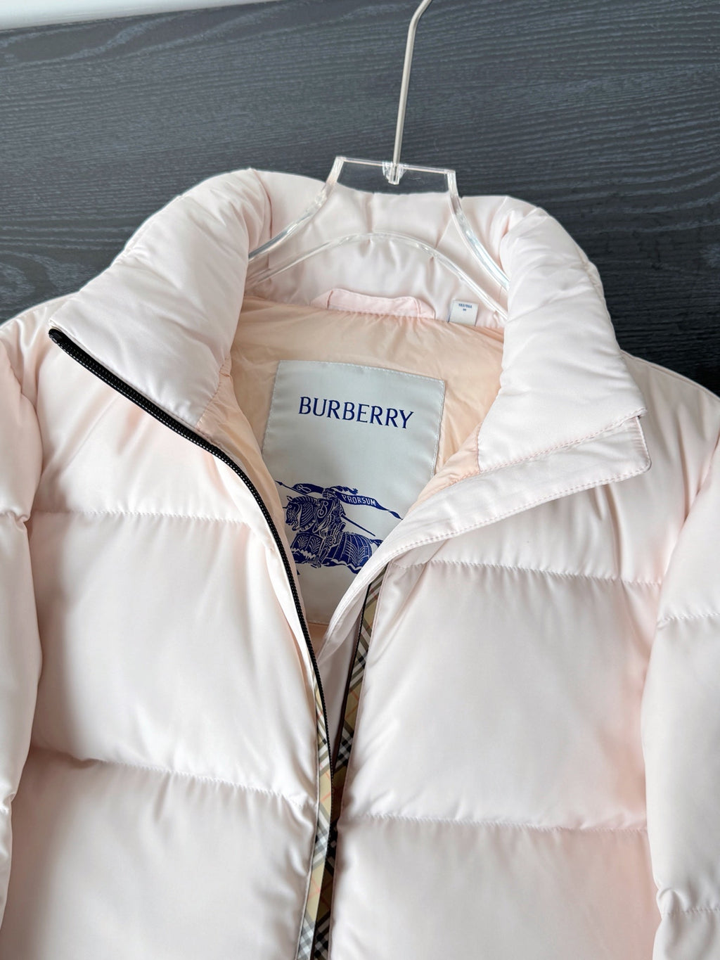 BRR 26s Check Trim Puffer Jacket Light Pink Down 427153